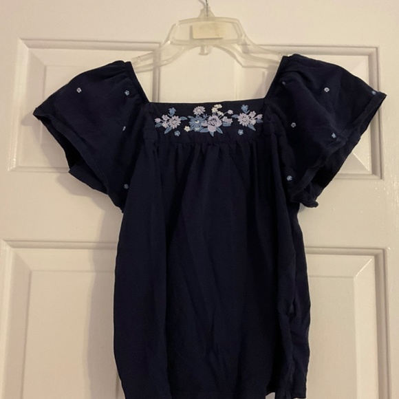 GAP Kids Navy Flutter Embroidered Shirt - Picture 8 of 9